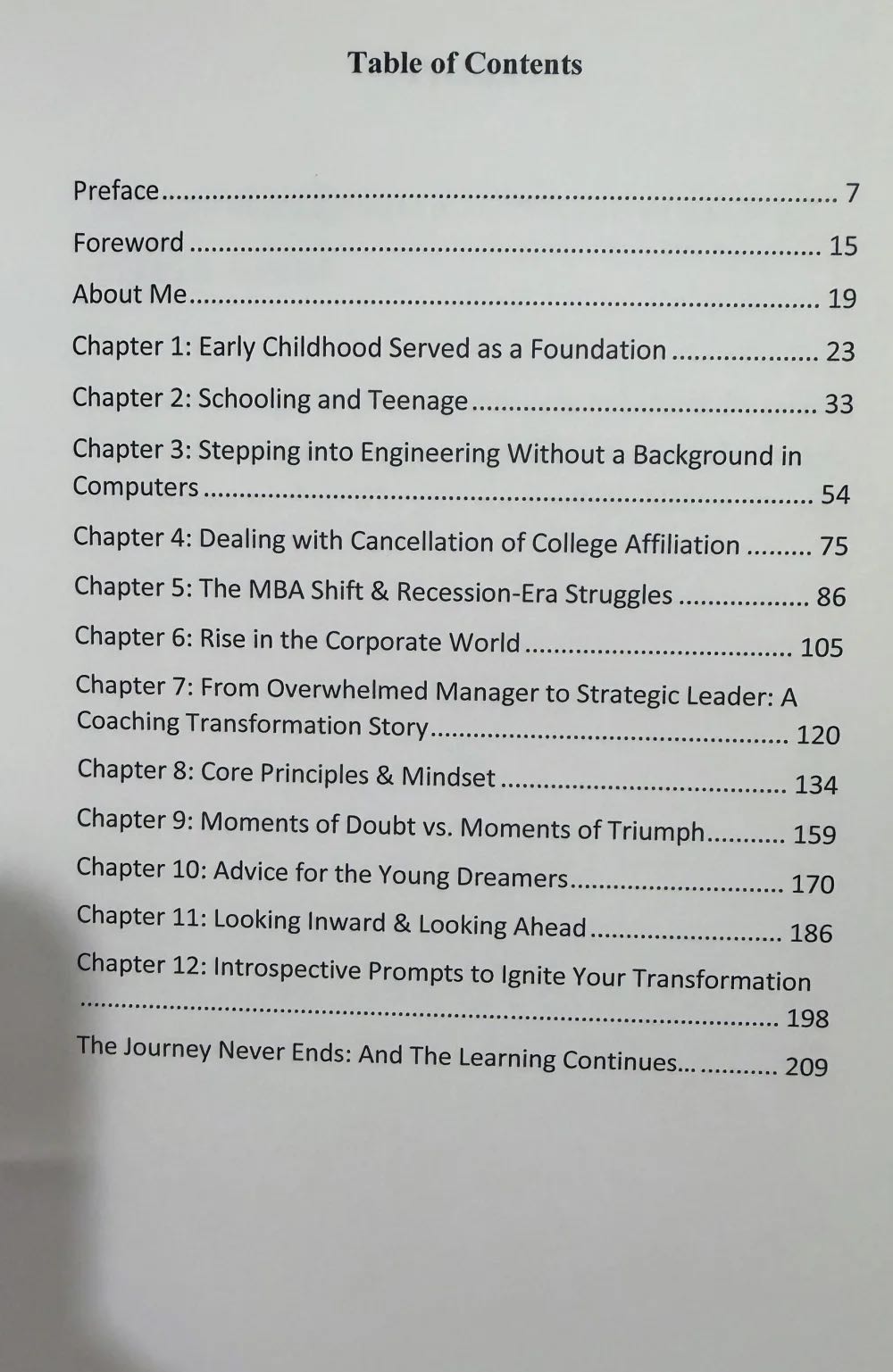 Seekhna Band Toh Jeetna Band — Contents page